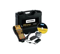 DYMO RHINO 5200 Kit Imprimante Étiquettes Transfert Thermique 180x180 DPI, Largeur 19mm, Clavier ABC, Codes-barres Code 39, Mémoire 100 Caractères