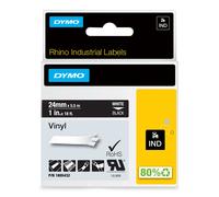 Dymo Rhino Band Industrie, Vinyl, 12 mm x 5.5 m, weiß/braun weiß auf schwarz 24