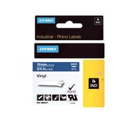 DYMO Rhino Coloured Vinyl - Bande vinyle adhésive permanente - blanc sur bleu - Roll (1.9 cm x 5.5 m) 1 rouleau(x) - pour DYMO ILP219; Rhino 4200, 5000, 5200, 6000, 6500; RhinoPRO 3000, 5000...