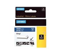 DYMO Rhino Coloured Vinyl - Bande vinyle adhésive permanente - blanc sur bleu - Roll (1.9 cm x 5.5 m) 1 rouleau(x) - pour DYMO ILP219; Rhino 4200, 5000, 5200, 6000, 6500; RhinoPRO 3000, 5000...