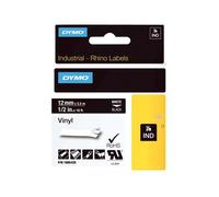 DYMO Rhino Coloured Vinyl - Bande vinyle adhésive permanente - blanc sur noir - Rouleau (1,2 cm x 5,5 m) 1 rouleau(x) - pour DYMO ILP219; Rhino 4200, 5000, 5200, 6000, 6500; RhinoPRO 3000, 5000...
