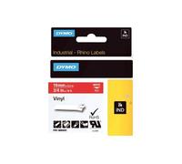 DYMO Rhino Coloured Vinyl - Vinyle - adhésif permanent - blanc sur rouge - Roll (1.9 cm x 5.5 m) 1 cassette(s) ruban - pour DYMO ILP219; Rhino 1000, 4200, 5000, 5200, 6000; RhinoPRO 1000, 3000, 5000,