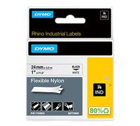 Dymo Rhino Etiquettes Industrielles Nylon Flexible 24mm x 3,5m - Noir sur Blanc