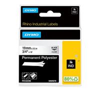 Dymo Étiquettes industrielles Rhino Polyester Permanent 19 mm x 5,5 m Noir sur transparent