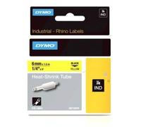 DYMO RHINO Gaine thermorétractable noire/jaune, 6 mm x 1,5 m