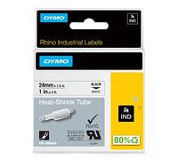 Dymo Ruban pour gaines thermorétractables 1805443 – Polyoléfine 24 mm x 1,5 m Noir sur blanc