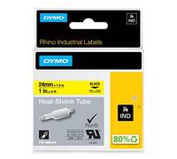 DYMO Rhino gaines thermorétractables industrielles | 9 mm x 1,5 m | Impression en noir sur fond blanc | pour étiqueteuses Rhino