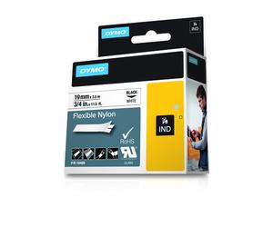 Dymo Rhino ID1-19 Ruban d'étiquettes original pour étiqueteuse - Texte noir sur fond blanc - Large