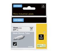DYMO Rhino Industrial Vinyl Labels 9 mm x 5.5 m White Print on Black Self-
