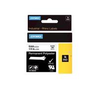 DYMO Rhino Permanent Polyester - Ruban adhésif permanent en polyester - noir sur blanc - Rouleau (0,6 cm x 5,5 cm) 1 rouleau(x) - pour Rhino 6000, 6000 Hard Case Kit