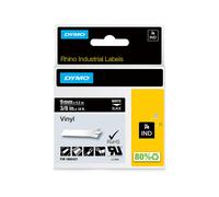 Dymo Rhino White on Black Vinyl Tape