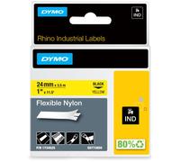 Dymo - Ruban nylon continu pour Rhino 4200/5200/6000 - 24 mm - Noir sur jaune 3,5 m