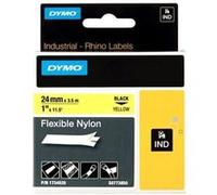DYMO RhinoPRO Flexible Nylon - Nylon - noir sur jaune - Roll (2.4 cm x 3.5 m) 1 cassette(s) ruban flexible - pour Rhino 4200, 6000; RhinoPRO 6000, 6500 G