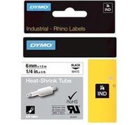 DYMO RhinoPRO Heat shrink tubing - Gaines thermo-rétractables en polyoléfine - noir sur blanc - rouleau (0,6 cm x 1,5 m) - pour Rhino 4200, 6000, 6000 Hard Case Kit