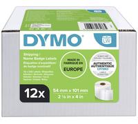 DYMO LW grandes étiquettes autocollantes authentiques pour expéditions et badges nominatifs | 54 mm x 101 mm | 12 rouleaux de 220 étiquettes (2 640 étiquettes) | pour les étiqueteuses LabelWriter