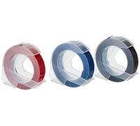 Dymo Cassette à ruban 3D – jeu de 3, 9 mm 3 m, bleu-rouge & bleu-noir, police blanche S0847750