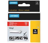 Dymo Ruban encreur Rhino 1805422 Vinyle 19 mm Blanc sur rouge 5,5 m