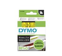 Dymo Ruban D1 S0720880 pour étiqueteuse - 19 mm x 7 m - Noir sur Jaune