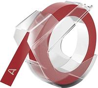 DYMO Ruban de Marquage 3D Authentique | 9 mm x 3 m | impression en blanc sur fond rouge | autocollantes de marquage en vinyle | Lot de 1
