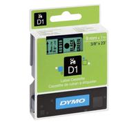 Dymo® S0720740 Bande d'écriture D1 plastique - laminée, 7 m x 9 mm, noir/vert