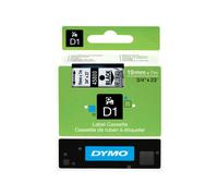 Dymo S0720820 Ruban Dymo D1 19 mm x 7 m noir sur transparent 45800