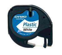 DYMO S0721560 LetraTag Ruban Étiquettes Plastique, Blanc, 12 MM X 4 M
