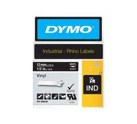 Dymo User-friendly Durable Compact Premium Rhino White on Black Vinyl Tape