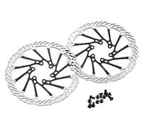 Dymoece Lot de 2 disques de frein de vélo 6 trous avec 12 vis compatibles avec Shimano Tektro Avid Magura Hayes 160 mm/180 mm