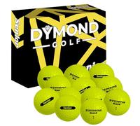 Dymond Golf Lot de 12 balles de golf pour senior, jaune haute visibilité, housse en surlyn durable, faible compression, ligne d'alignement plus épaisse