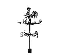 Dyna-Living Girouette à vent en acier inoxydable - Mini girouette décorative pour le vent et le toit - Noir