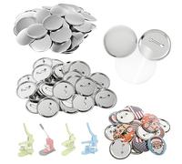 Dyna-Living Lot de 100 badges en métal de 37 mm pour loisirs créatifs, souvenirs, cadeaux