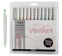 DYNABOOK - BTO NOTEBOOKS Colortime 37380 Sketch Double Marker 12 pièces 1 mm / 2-5 mm Largeur de trait Multicolore
