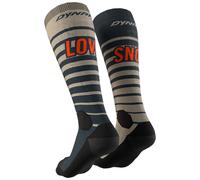 Dynafit - Chaussettes de ski de randonnée légères - Ft Graphic Socks Rock Khaki Snow - Taille 43-46 - Bleu Bleu 43-46