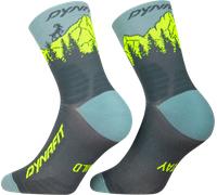 Chaussettes Dynafit Traverse Mid gris foncé jaune ultra - 39-42