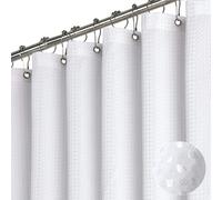 Dynamene Rideau de douche en tissu épais et épais à tissage gaufré neutre pour salle de bain, hôtel, spa - 152 x 213 cm de long - Blanc