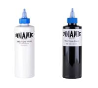 Dynamic Encre Triple Black, + triple white 240 ml, Made in USA Lot de 2