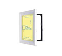 Dynamic Frames My Little DaVinci Cadre Photo A4 Blanc en Bois, Cadre à Ouverture Frontale avec Rangement jusqu à 50 Feuilles, Fixation Murale pour Dessins Enfants, Images, Décoration Maison