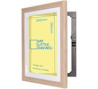 Dynamic Frames My Little DaVinci Cadre Photo A4 Bois Naturel, Cadre à Ouverture Frontale avec Rangement jusqu à 50 Feuilles, Fixation Murale pour Dessins Enfants, Images, Décoration Maison