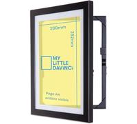 Dynamic Frames My Little DaVinci Cadre Photo A4 Noir en Bois, Cadre à Ouverture Frontale avec Rangement jusqu à 50 Feuilles, Fixation Murale pour Dessins Enfants, Images, Décoration Maison