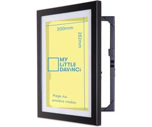 Dynamic Frames My Little DaVinci Cadre Photo A4 Noir en Bois, Cadre à Ouverture Frontale avec Rangement jusqu à 50 Feuilles, Fixation Murale pour Dessins Enfants, Images, Décoration Maison