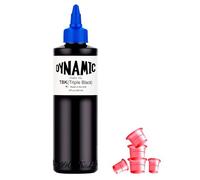 Dynamic Ink Triple Black Encre noire pour tatouage | Noir intense et durable + 5 capsules d'encre incluses, encre pour tatouage noire, originale, fabriquée aux États-Unis (Triple Black 240 ml)
