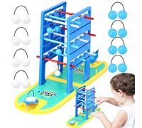 Dynamic Ladder Toss - Fun Tabletop Ball Challenge, 10 inch Desktop Game with Ejection, Wooden Playset Pair with Action, Family Recreation Style, Interactive Toys for Home, Preschool, Kindergarten