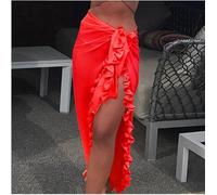 Dynamic Light and Shadow Jupe en mousseline de soie avec franges pour vêtements de plage imperméable et réfléchissant les UV (rouge)