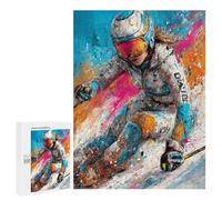 Dynamic Skiing Action Painting Puzzle 1000 Pièces Educa Jouet en Bois Cadeau Unique Décoration Intérieure Jeu Éducatif Challenge Toy Adultes Et Enfants À Partir De 14 Ans 500 PCS