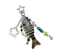 Dynamic Swinging Fish Forme Dynamique Charme Poisson Fait à la Main Amateur de Pêche Unisexe Sac Accessoire Flexible Joint Keychain, Couleur 2, taille unique