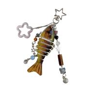 Dynamic Swinging Fish Forme Dynamique Charme Poisson Fait à la Main Amateur de Pêche Unisexe Sac Accessoire Flexible Joint Keychain, Couleur 3., taille unique