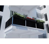 dynamic24 Brise-vue en PVC - Brise-vue - Pour balcon, balcon, clôture, coupe-vent, bordure de piscine (300 x 100 cm, noir)