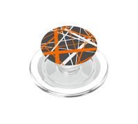 Dynamics Diagonal Burned-Orange et Blanc PopSockets PopGrip pour MagSafe
