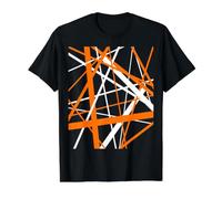 Dynamics Diagonal Burned-Orange et Blanc T-Shirt Graphique avec Valeur, Homme, Noir, L