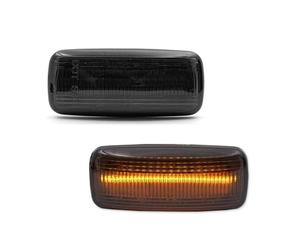 Dynamique Clignotant Feu Position Latéral LED Dynamique 2X Clignotant pour Jeep Boussole pour Patriot pour Dodge Nitro Journey Acenger Indicateur Direction(Smoked No Dynamic)